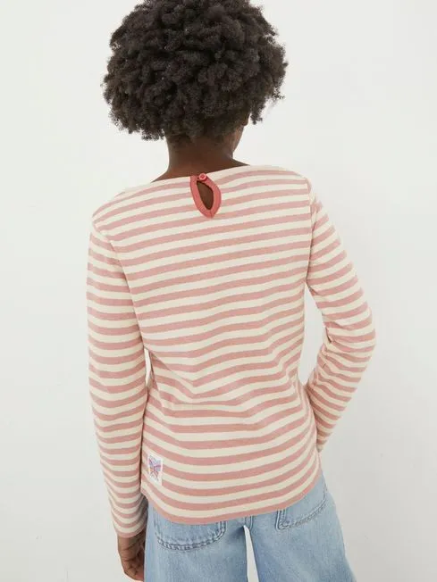 Girls Fatface Tops and TShirts Natural Stripe TShirt Girls Fatface Tops and TShirts Natural Stripe TShirt