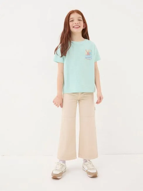 Girls Fatface Tops and TShirts Waves Green Graphic TShirt