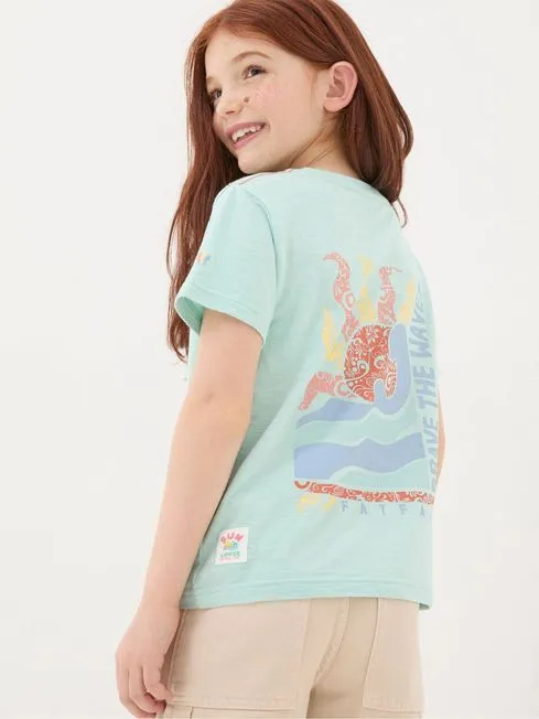 Girls Fatface Tops and TShirts Waves Green Graphic TShirt Girls Fatface Tops and TShirts Waves Green Graphic TShirt