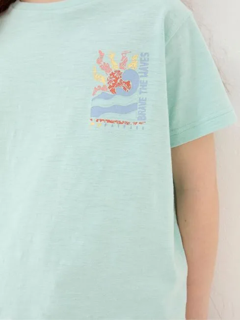 Girls Fatface Tops and TShirts Waves Green Graphic TShirt Girls Fatface Tops and TShirts Waves Green Graphic TShirt