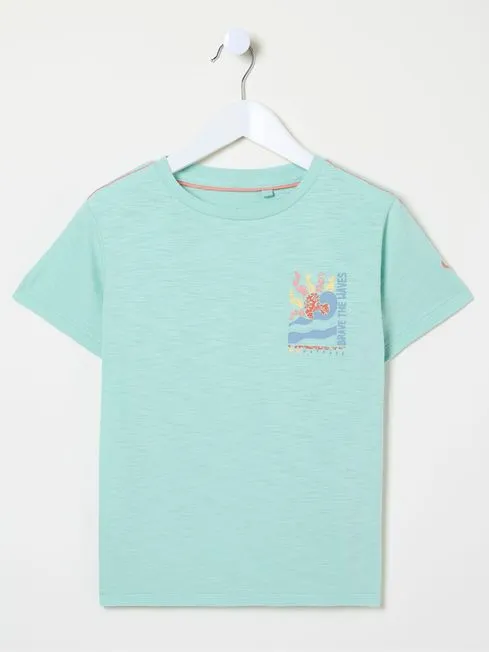 Girls Fatface Tops and TShirts Waves Green Graphic TShirt Girls Fatface Tops and TShirts Waves Green Graphic TShirt