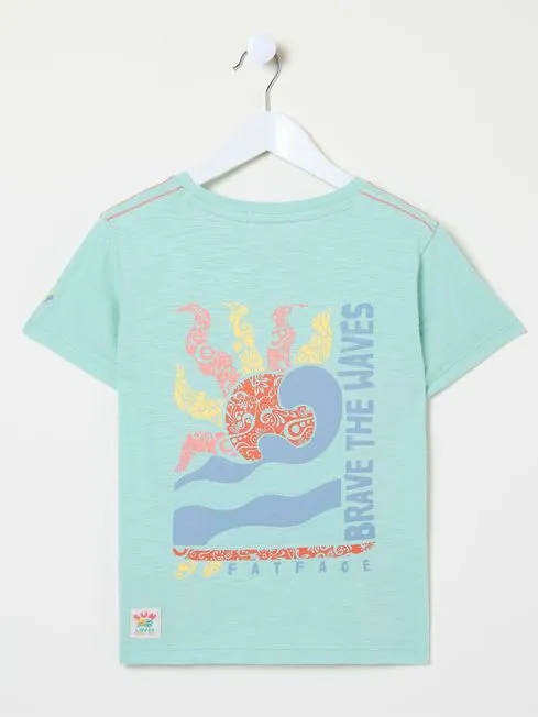 Girls Fatface Tops and TShirts Waves Green Graphic TShirt Girls Fatface Tops and TShirts Waves Green Graphic TShirt