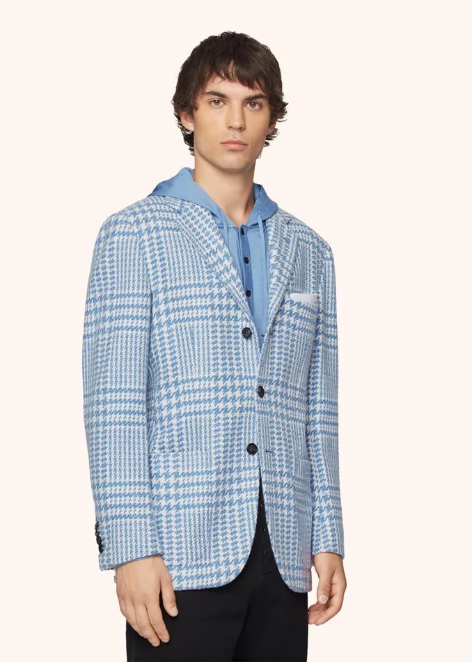 GLEN PLAID CASHMERE BLAZER Men Kiton Jackets GLEN PLAID CASHMERE BLAZER Men Kiton Jackets