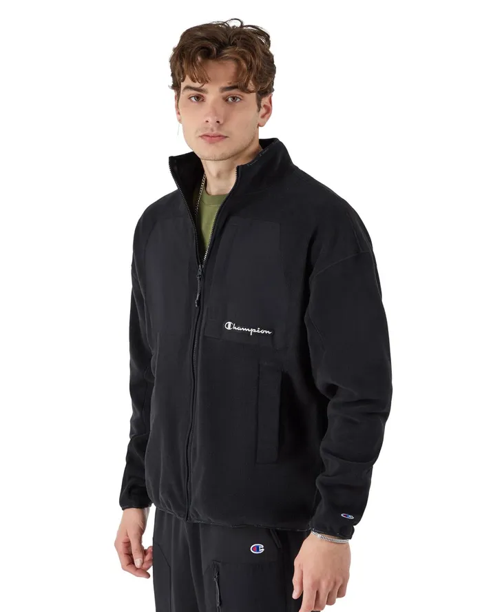 Global Explorer Fleece Mock Neck Jacket Black Men Champion Jackets