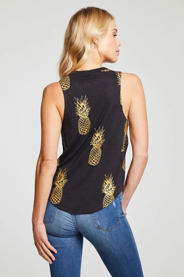 Golden Pineapples Tops Chaser Brand Womens