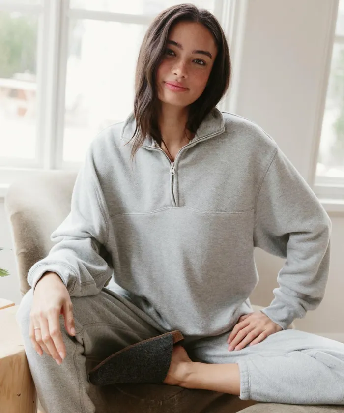 HalfZips Women Jenni Kayne Half Zip Sweatshirt Grey