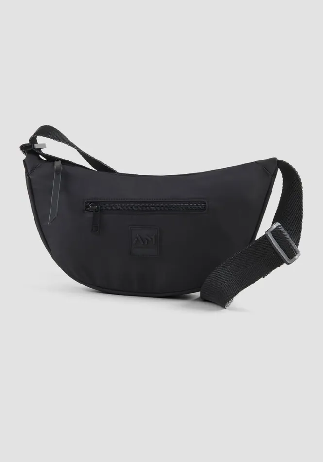 Handbags Men Antony Morato Shoulder Bag With Zip In Nylon Black