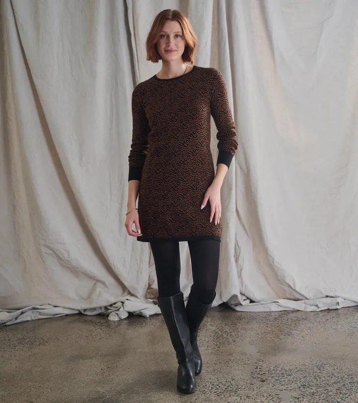 Hatley Abigail Sweater Dress 8211 Art Deco Dots Women Dresses