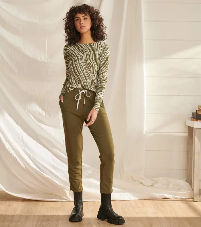 Hatley Adrien Jogger 8211 Loden Green Melange Women Bottoms