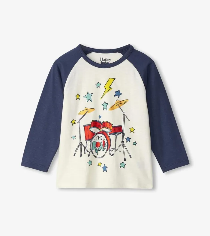 Hatley Baby and Toddler Boys Drum Kit Long Sleeve TShirt Baby and Toddler Tops
