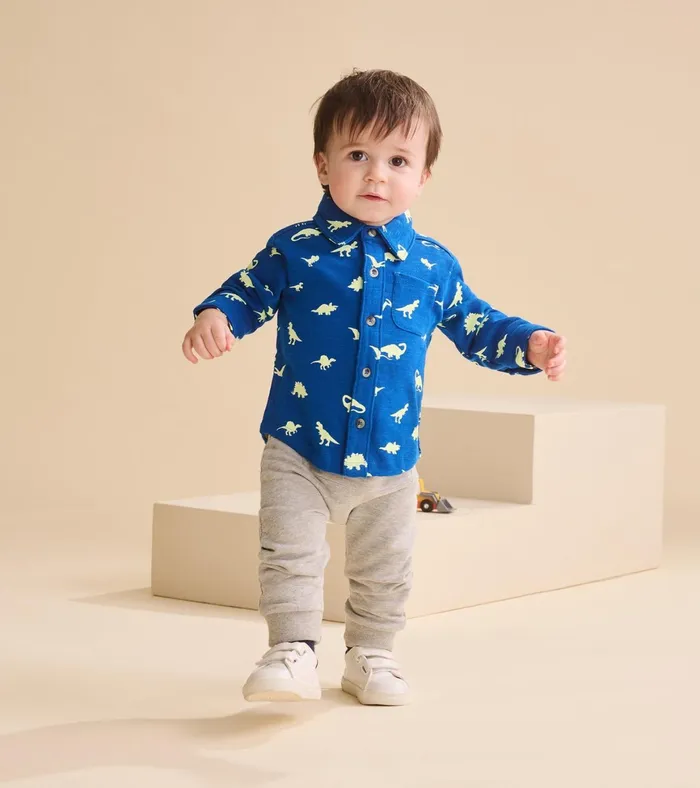 Hatley Baby and Toddler Boys Grey Melange Joggers Baby and Toddler Bottoms