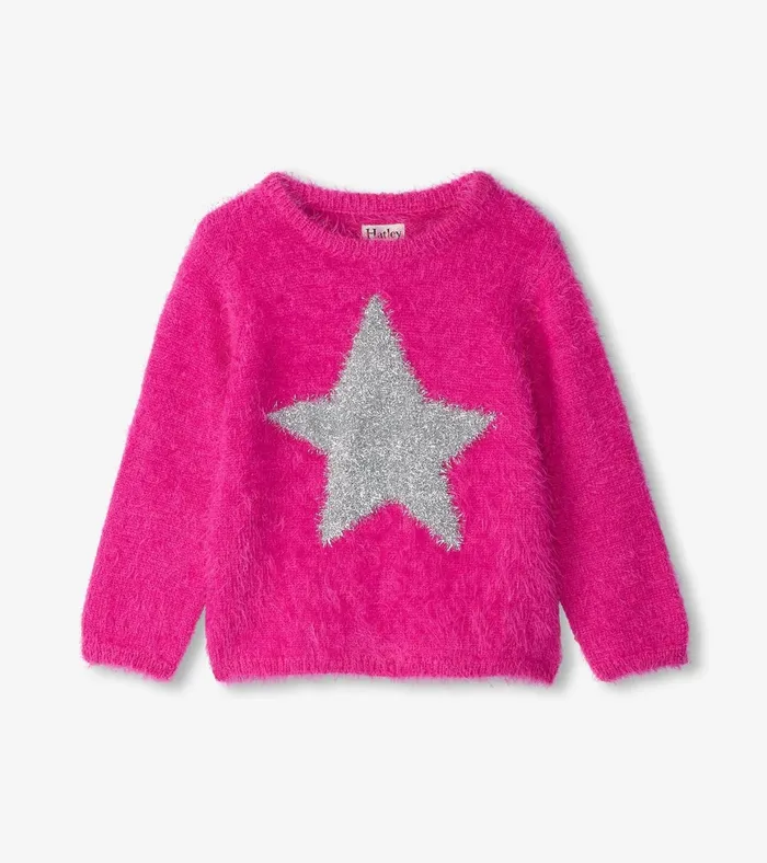 Hatley Baby and Toddler Girls Star Furry Sweater Baby and Toddler Sweaters