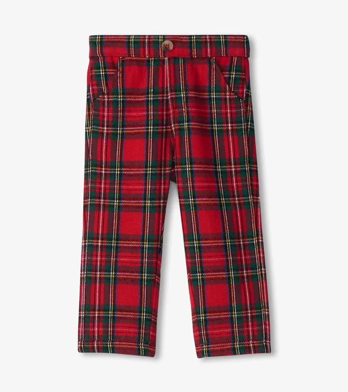 Hatley Baby and Toddler Red Plaid Straight Leg Pants Baby and Toddler Bottoms