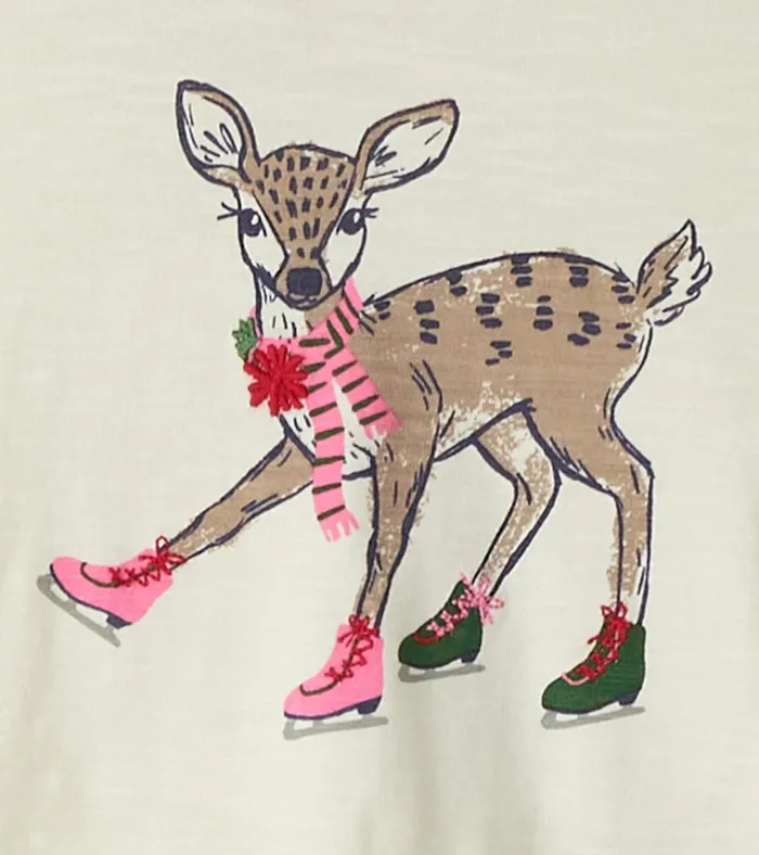 Hatley Baby and Toddler Skating Deer Long Sleeve TShirt Baby and Toddler Tops