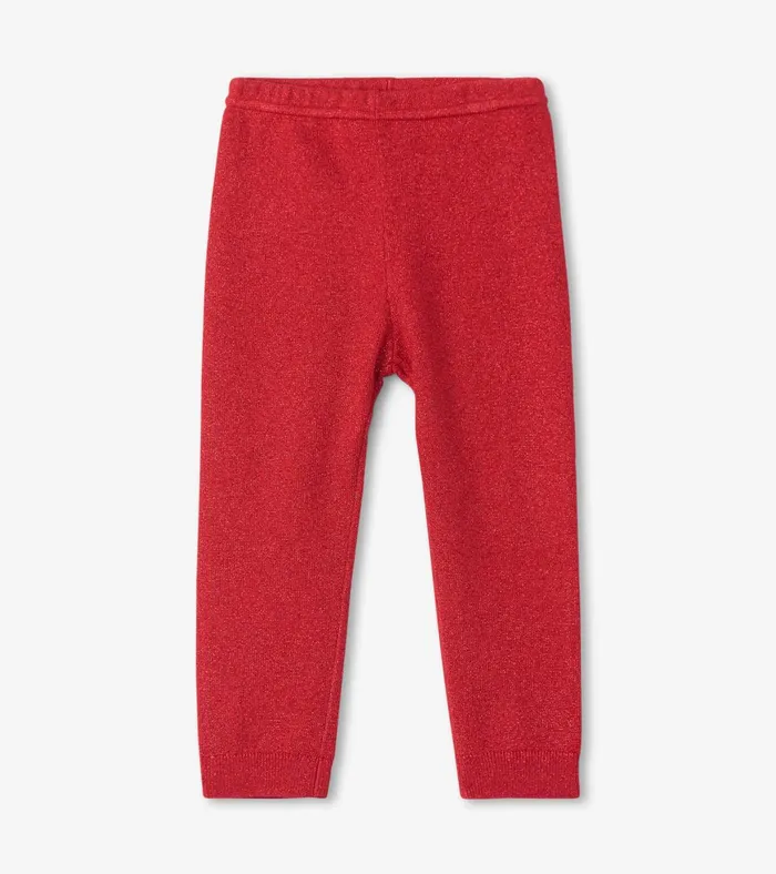 Hatley Baby Red Shimmer Cable Knit Leggings Baby and Toddler Bottoms