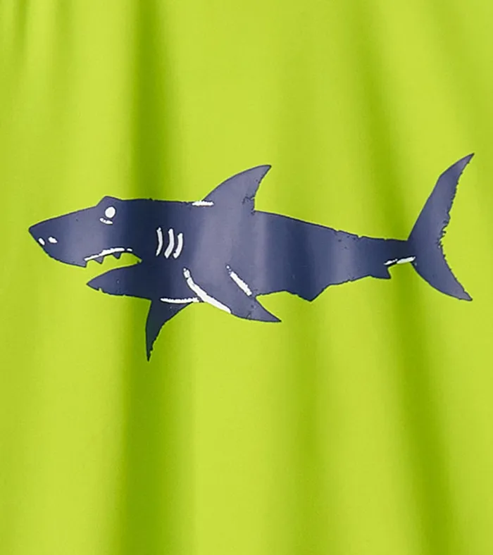 Hatley Boys Lime Green Shark Short Sleeve Rashguard Boys Swimwear
