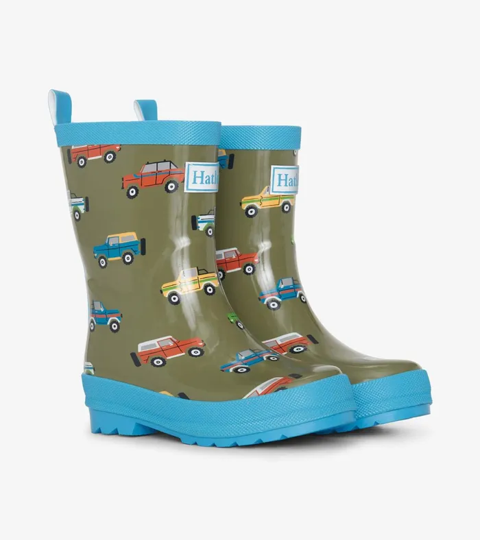 Hatley Boys Off Roading Shiny Rain Boots BoysBaby and Toddler Rainwear