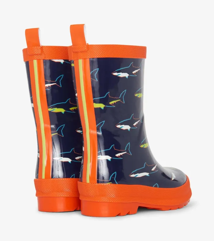 Hatley Boys Shark Shiny Rain Boots BoysBaby and Toddler Rainwear