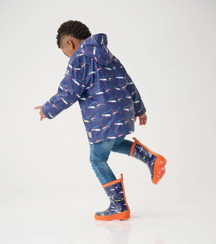 Hatley Boys Shark Shiny Rain Boots BoysBaby and Toddler Rainwear