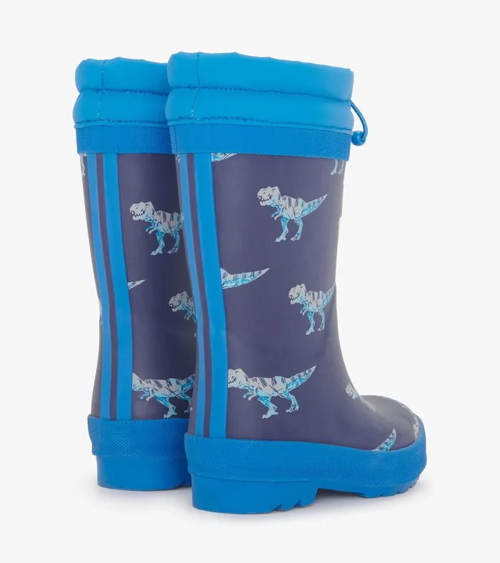 Hatley Boys TRex Attack Sherpa Lined Rain Boots Boys Rainwear