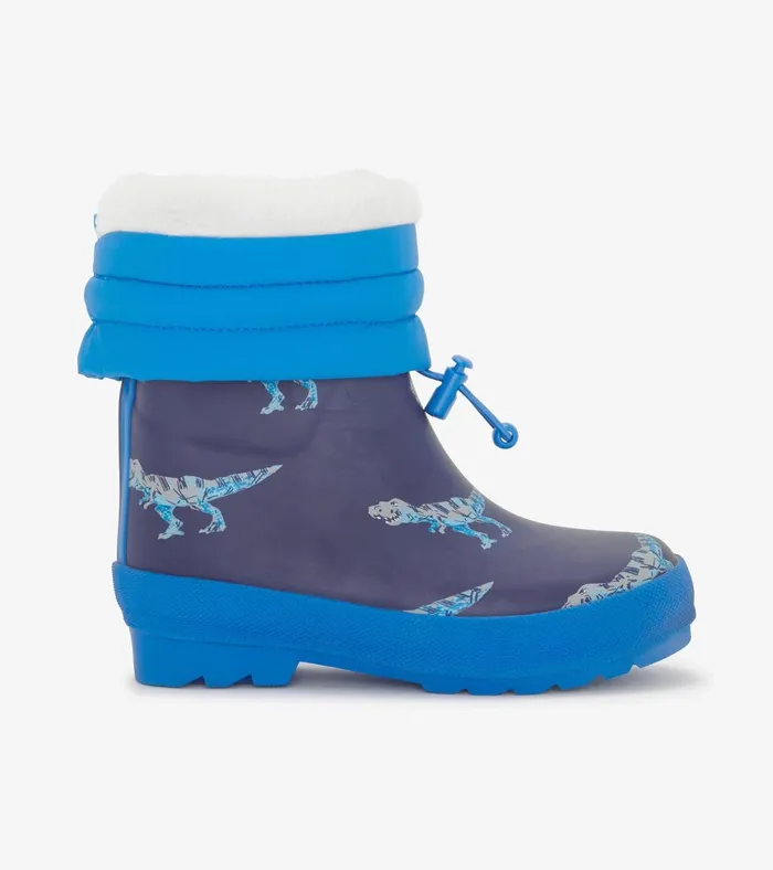 Hatley Boys TRex Attack Sherpa Lined Rain Boots Boys Rainwear