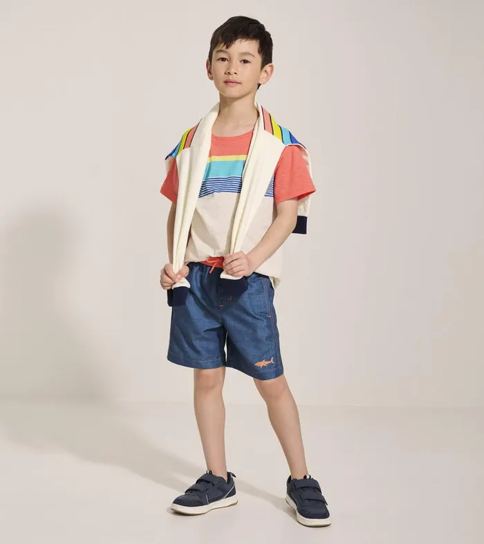 Hatley Boys Textured Shark Swim Trunks Boys Swimwear
