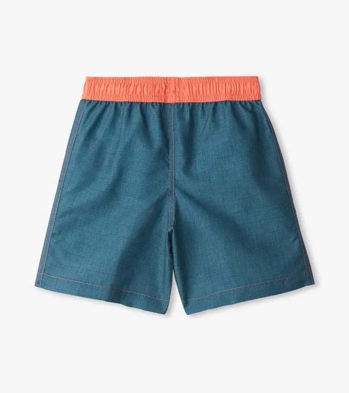 Hatley Boys Textured Shark Swim Trunks Boys Swimwear