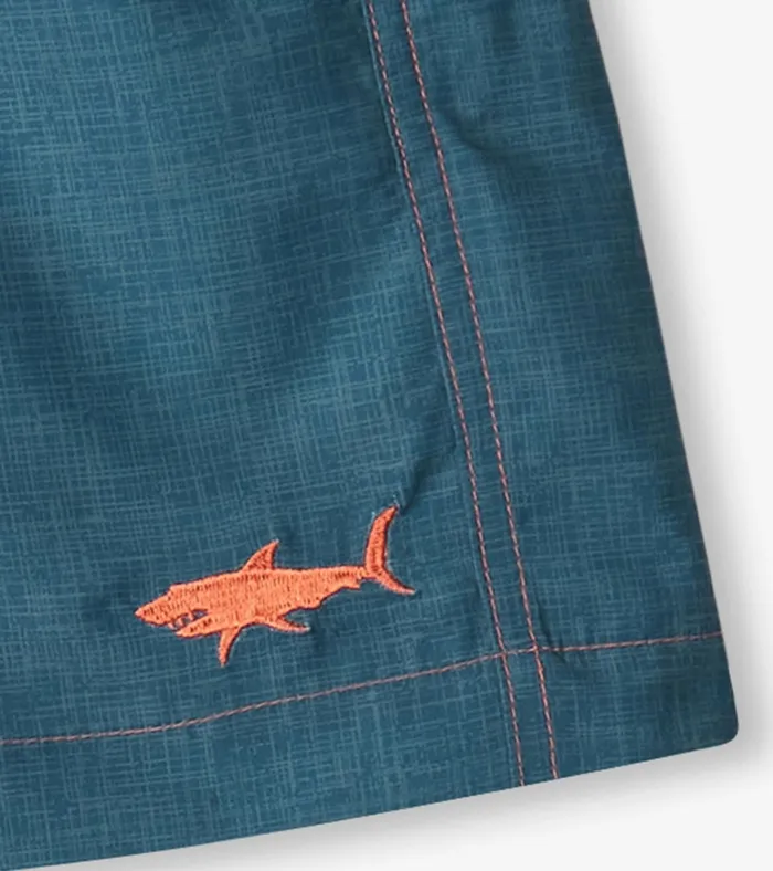 Hatley Boys Textured Shark Swim Trunks Boys Swimwear