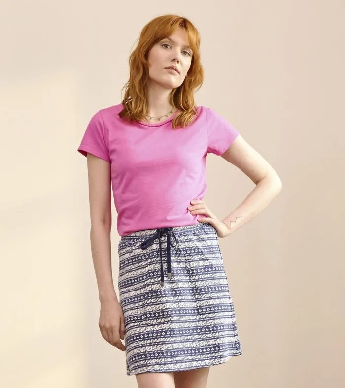 Hatley Braided Neck Tee 8211 Phlox Pink Women Tops