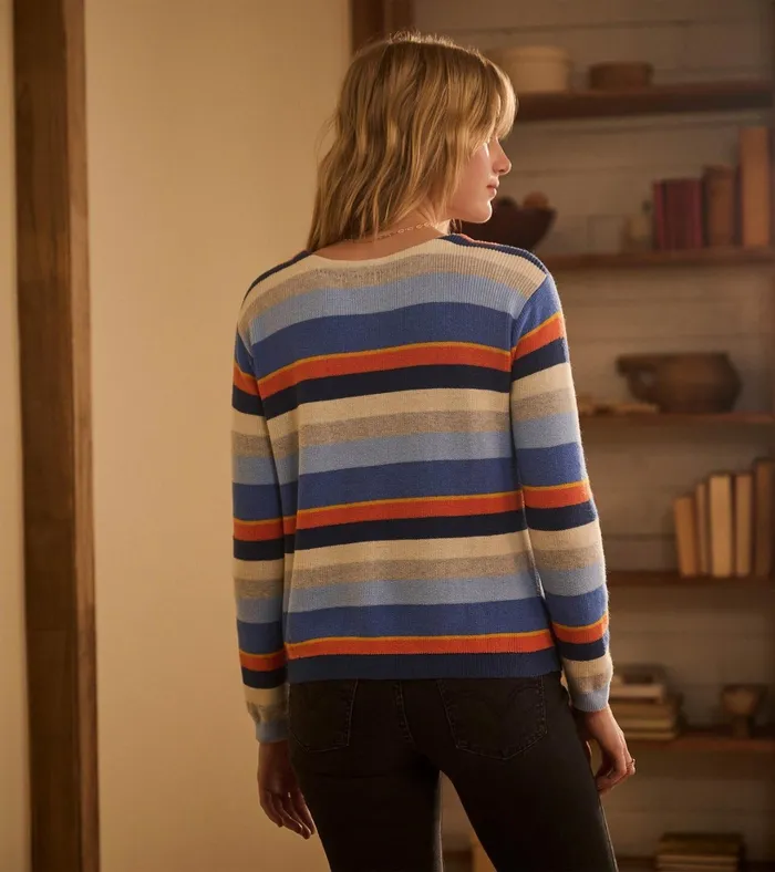 Hatley Devon Sweater 8211 Mixed Stripes Women Sweaters