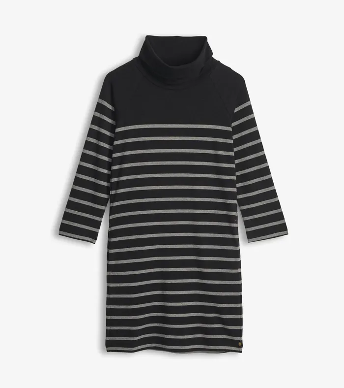 Hatley Draped Collar Dress 8211 Caviar Stripe Women Dresses
