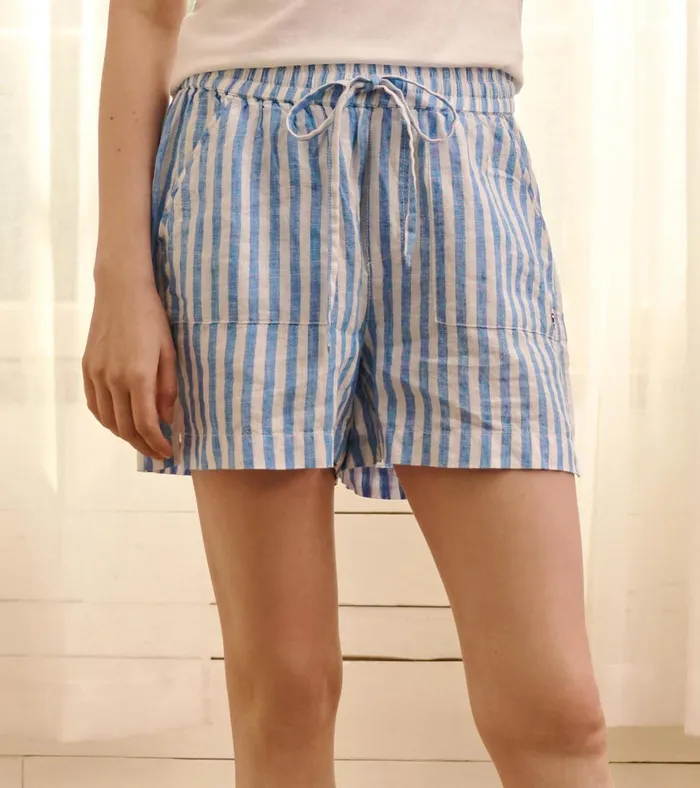 Hatley Everywhere Shorts 8211 French Blue Stripes Women Bottoms