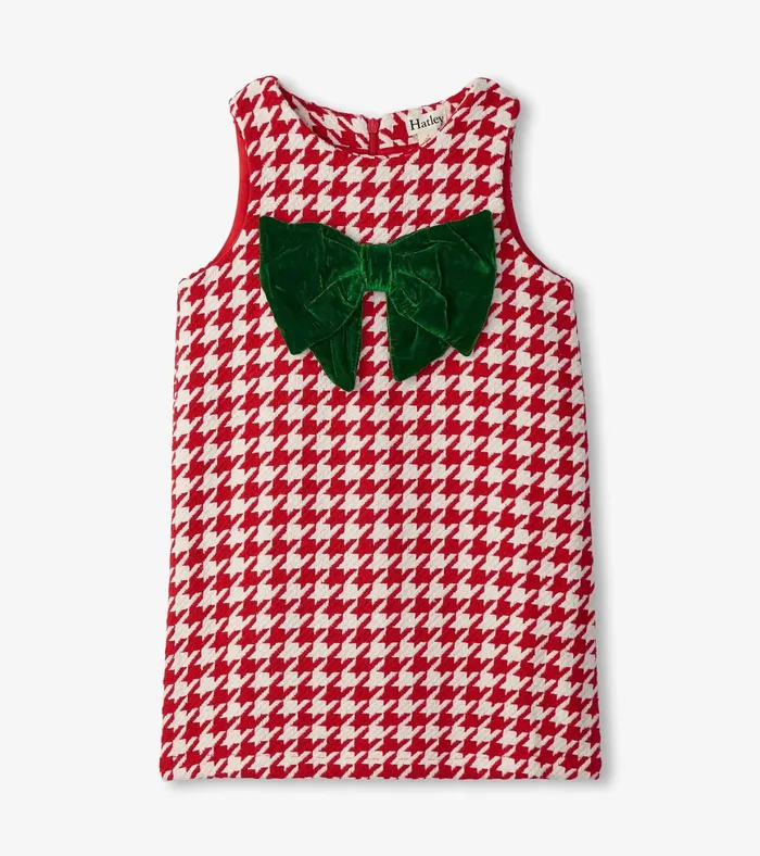 Hatley Girls Big Bow Houndstooth Dress Girls Dresses