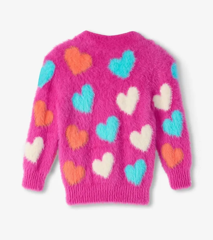 Hatley Girls Jumbo Hearts Cardigan Girls Sweaters