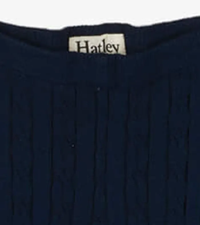 Hatley Girls Navy Cable Knit Tights Girls Bottoms