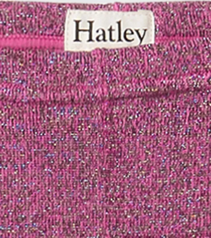 Hatley Girls Pink Glitter Knit Leggings Girls Bottoms