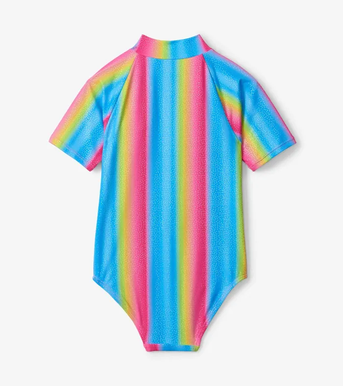 Hatley Jelly Bean Rainbow Rashguard One Piece Girls Swimwear