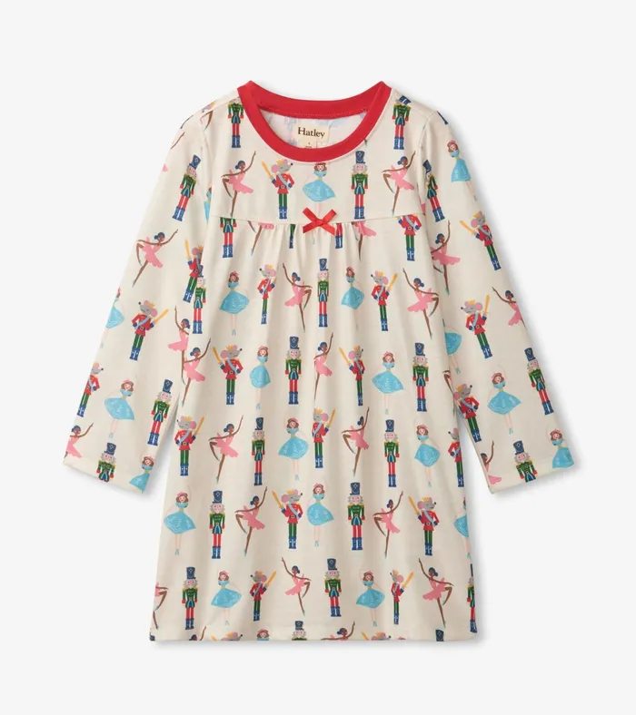 Hatley Nutcracker Long Sleeve Girls Nightgown Girls Sleepwear