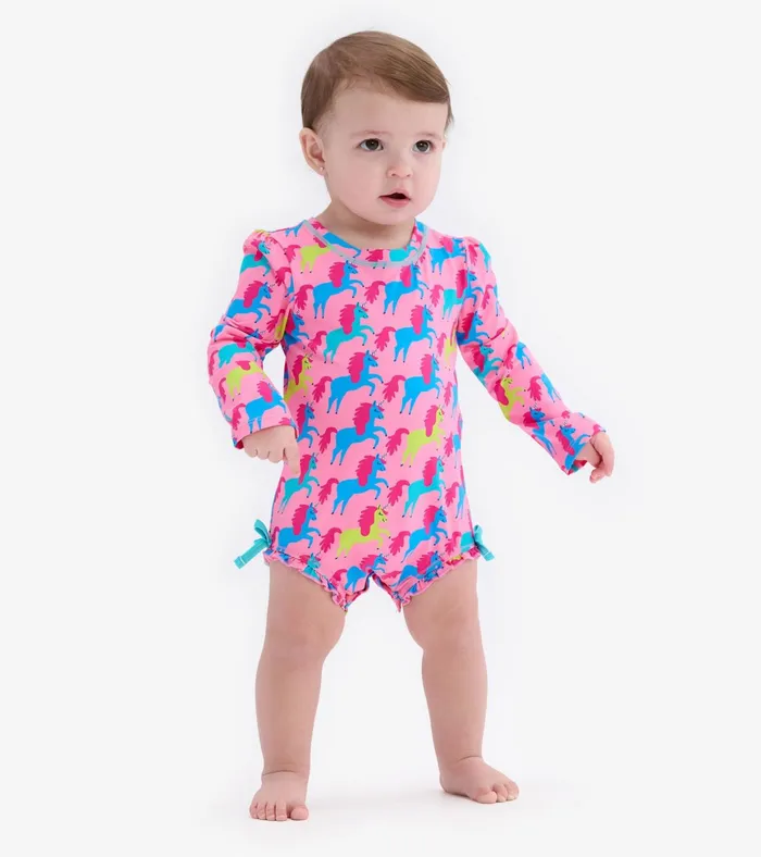 Hatley Rock Star Unicorn Baby Rashguard Swimsuit Baby and Toddler Swimwear