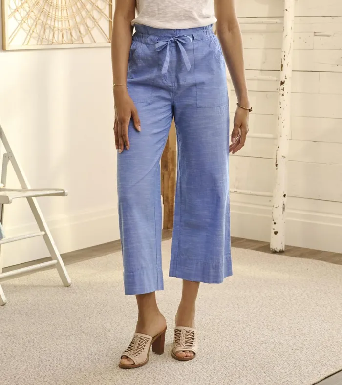 Hatley Tie Front Pants 8211 Chambray Women Bottoms