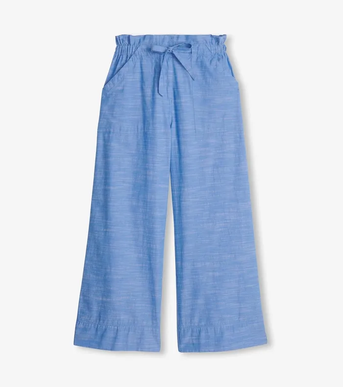 Hatley Tie Front Pants 8211 Chambray Women Bottoms
