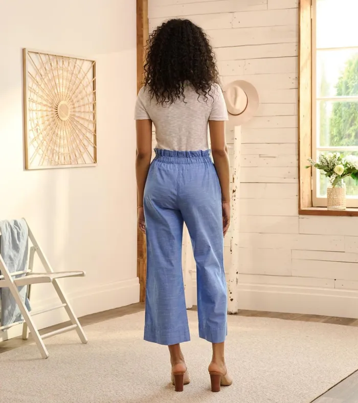 Hatley Tie Front Pants 8211 Chambray Women Bottoms