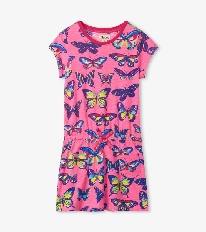 Hatley Vibrant Butterflies Drop Waist Dress Girls Dresses