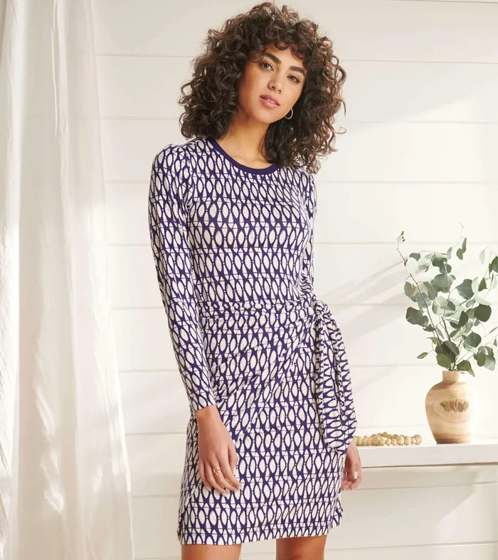 Hatley Wrap Dress 8211 Geometric Cobblestone Women Dresses