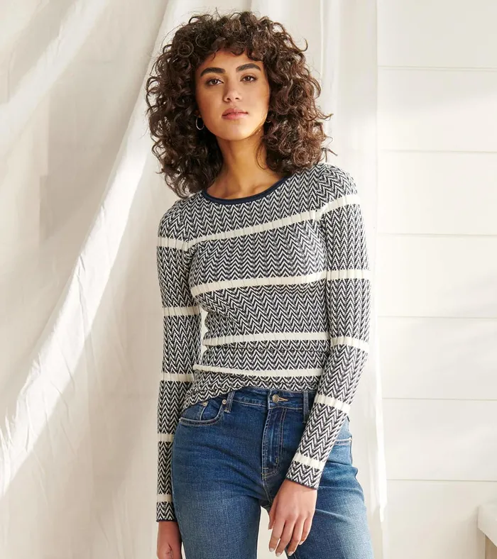 Hatley Zig Zag Sweater 8211 Maritime Women Tops