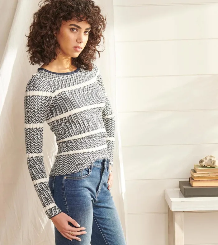 Hatley Zig Zag Sweater 8211 Maritime Women Tops
