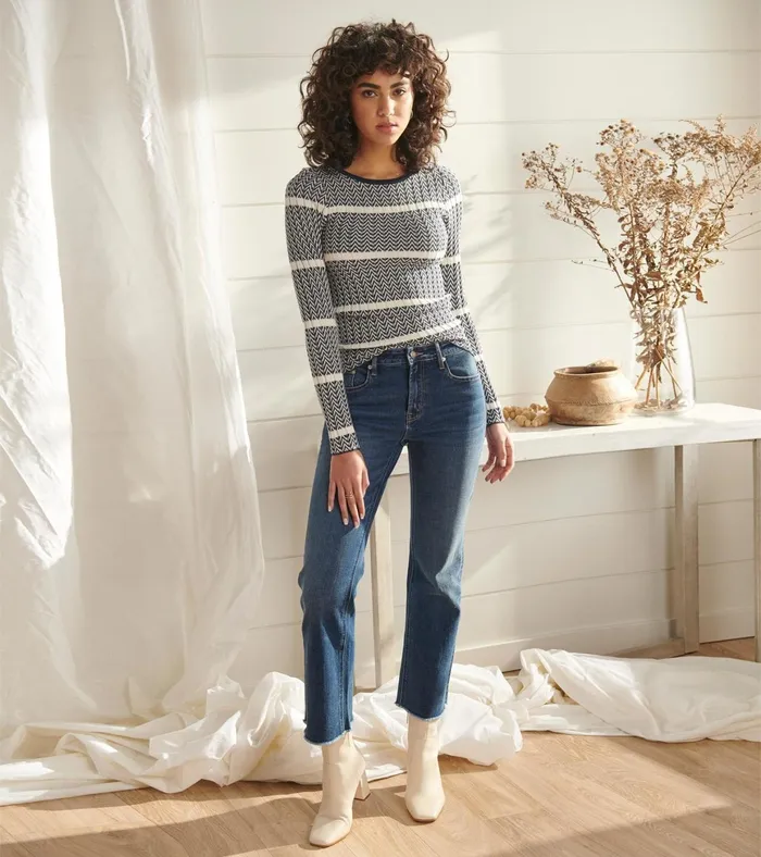 Hatley Zig Zag Sweater 8211 Maritime Women Tops