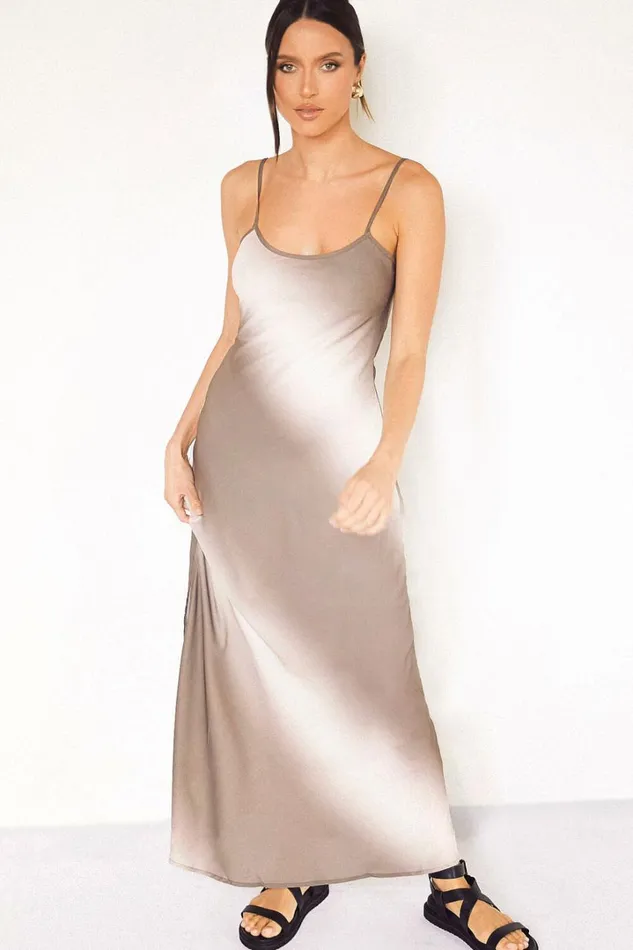 Hellie Midi Dress 8211 Strappy Scoop Neck Slip Dress In Chocolate Women Showpo Dresses