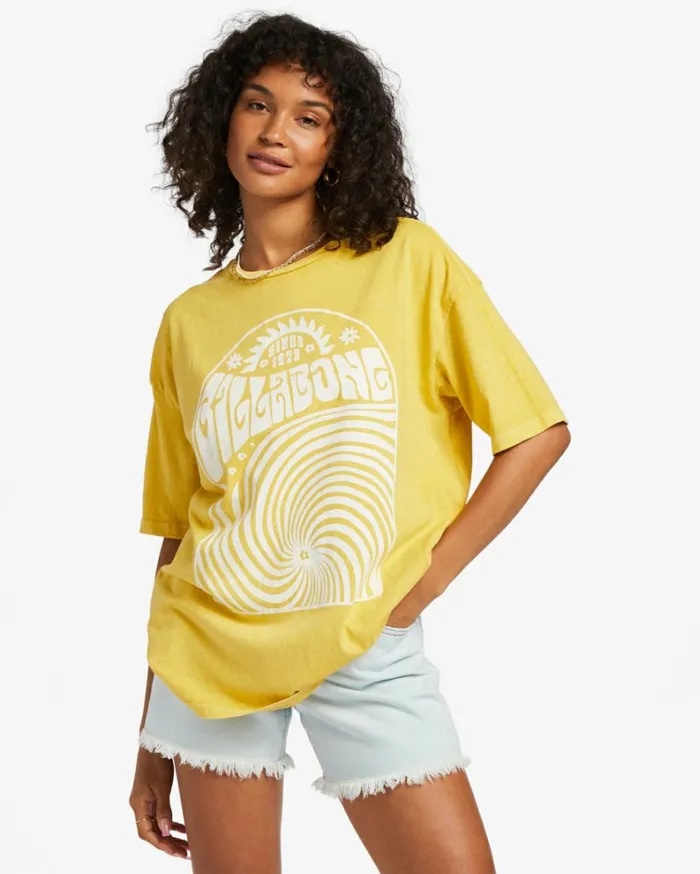 Hello Sunshine Oversized TShirt Honeybee Women Billabong Graphic Tees and Tanks