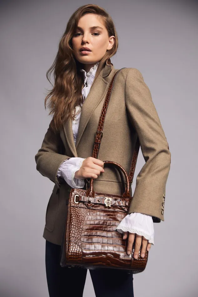 Holland Cooper Bags Women The Brompton Mini Tote Tan Croc